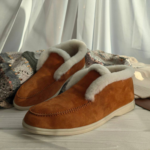 Женские Лоферы Loro Piana Open Walk с мехом