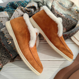 Женские Лоферы Loro Piana Open Walk с мехом