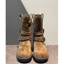 Замшевые сапоги ANN DEMEULEMEESTER 