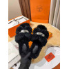 Меховые тапочки Hermès