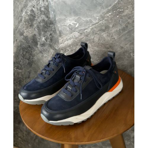 Кроссовки из замши Santoni
