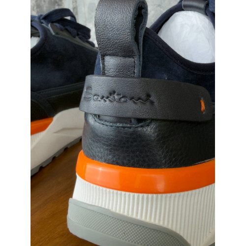 Кроссовки из замши Santoni
