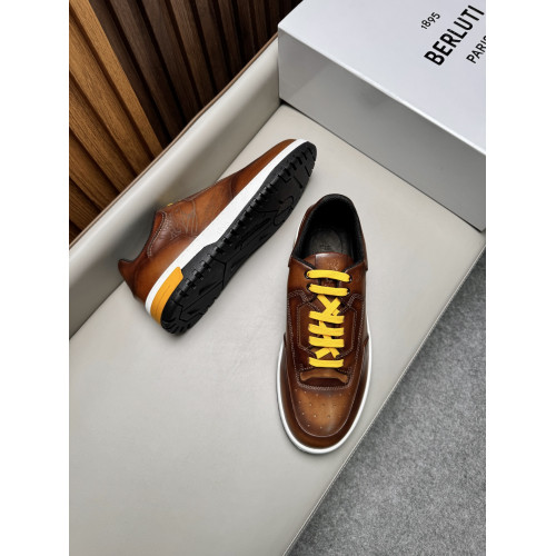 Мужские кроссовки из воловьей кожи Berluti Playtime Scritto