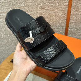 Шлепанцы Hermes Jackson кожа крокодила 