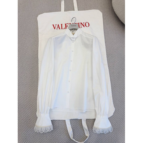 Белая блуза с объёмными рукавами Valentino 
