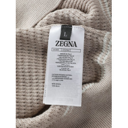 Мужское вязаное поло Zegna в светло-бежевом оттенке
