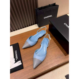Балетки Chanel голубого цвета