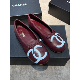 Балетки Chanel бордового цвета