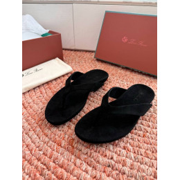 Шлепанцы Loro Piana черного цвета