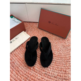 Шлепанцы Loro Piana черного цвета