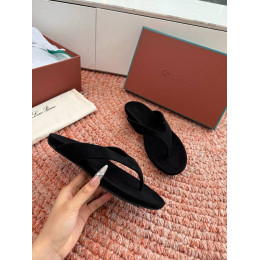 Шлепанцы Loro Piana черного цвета