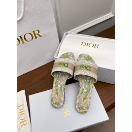 Шлепанцы Dior зеленого цвета