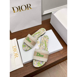 Шлепанцы Dior зеленого цвета