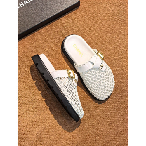 Мюли Chanel белого цвета