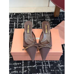 Мюли Miu Miu коричневого цвета