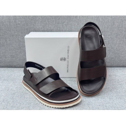 Шлепанцы Brunello Cucinelli коричневого цвета