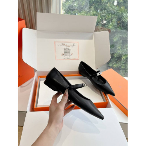 Балетки Hermes черного цвета