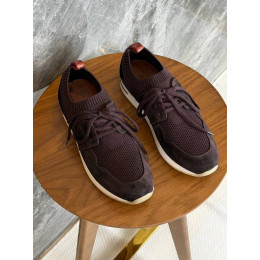 Кроссовки Loro Piana бордового цвета