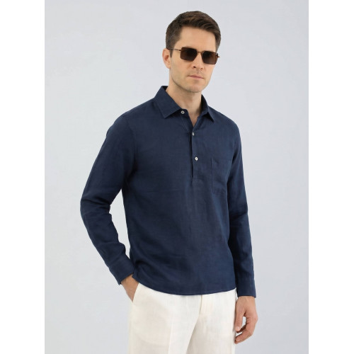 Рубашка Loro Piana синего цвета