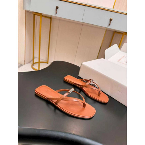 Шлепанцы Hermes оранжевого цвета