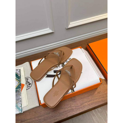 Шлепанцы Hermes оранжевого цвета