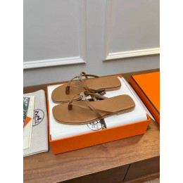 Шлепанцы Hermes оранжевого цвета