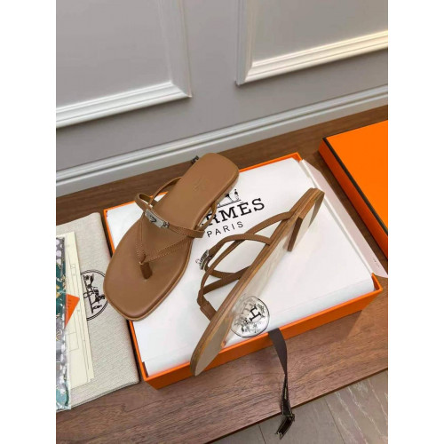 Шлепанцы Hermes оранжевого цвета