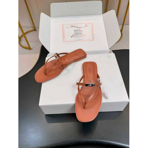 Шлепанцы Hermes оранжевого цвета