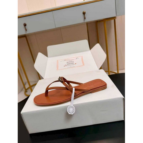 Шлепанцы Hermes оранжевого цвета