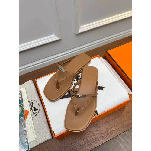 Шлепанцы Hermes оранжевого цвета