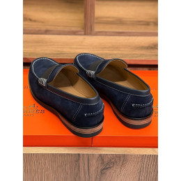 Лоферы Hermes синего цвета