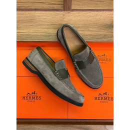 Лоферы Hermes серого цвета