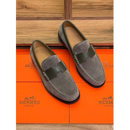 Лоферы Hermes серого цвета