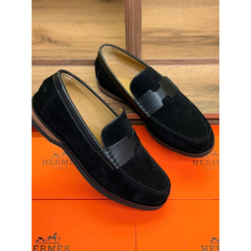 Лоферы Hermes черного цвета