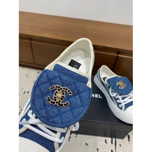 Кеды Chanel синего цвета