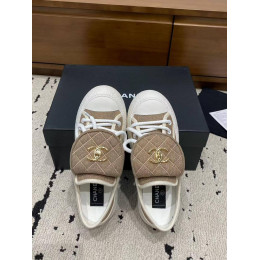 Кеды Chanel бежевого цвета