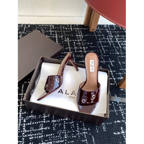 Сабо Alaia бордового цвета