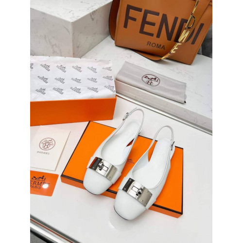 Балетки Hermes белого цвета