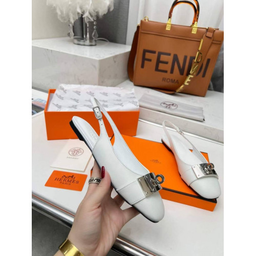 Балетки Hermes белого цвета