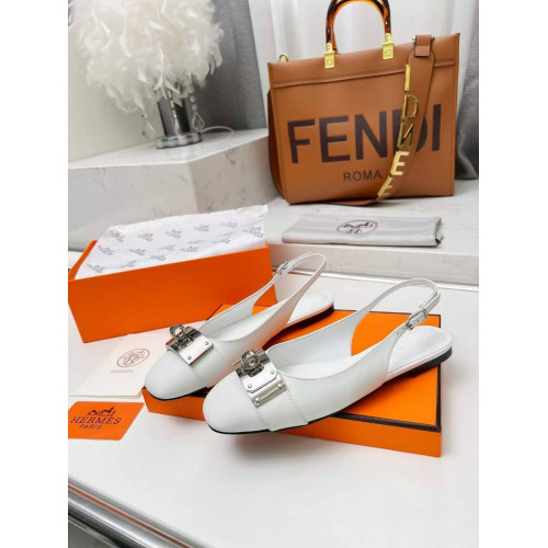Балетки Hermes белого цвета
