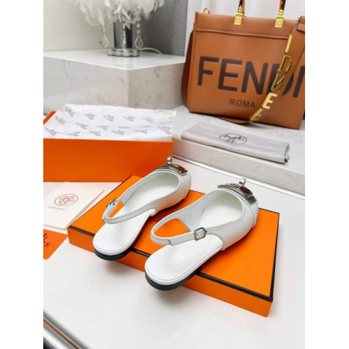 Балетки Hermes белого цвета