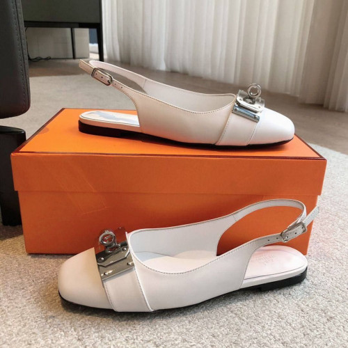 Балетки Hermes белого цвета