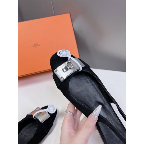Балетки Hermes черного цвета