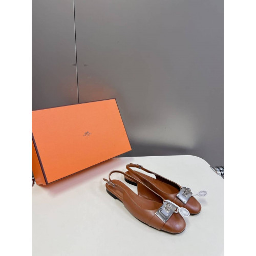 Балетки Hermes оранжевого цвета