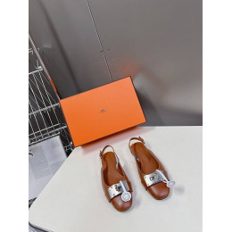 Балетки Hermes оранжевого цвета