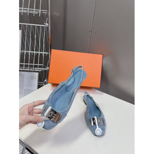 Балетки Hermes голубого цвета