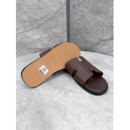 Шлепанцы Hermes коричневого цвета