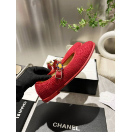 Балетки Chanel красного цвета