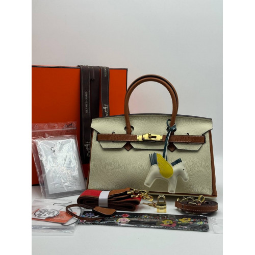 Сумка Hermes бежевого цвета