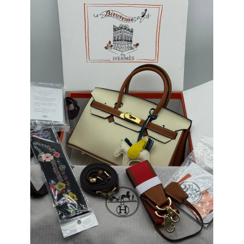 Сумка Hermes бежевого цвета